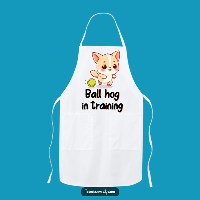 Funny Kawaii Tennis Chase Apron: Playful Gift for Kitchen Fun