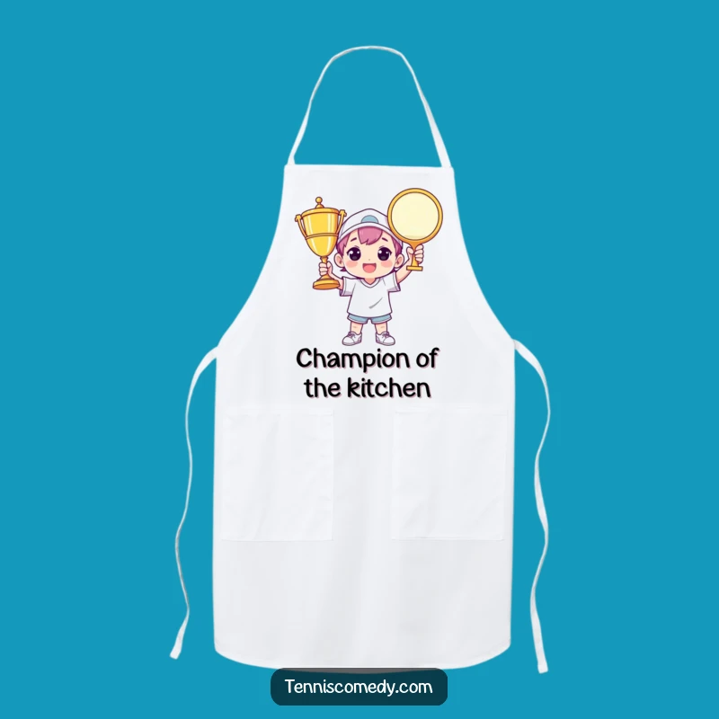 Funny Champion Tennis Trophy Apron: Cook Like a Winner!