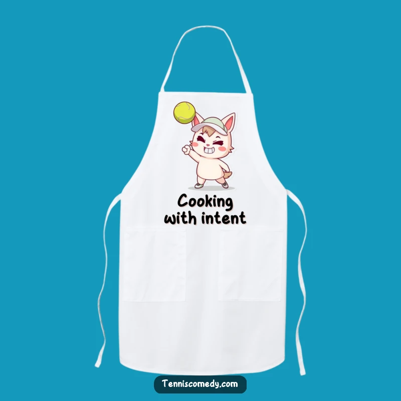 Funny Tennis Serve Apron - Determined Player Kitchen Fun, Unique Gift
