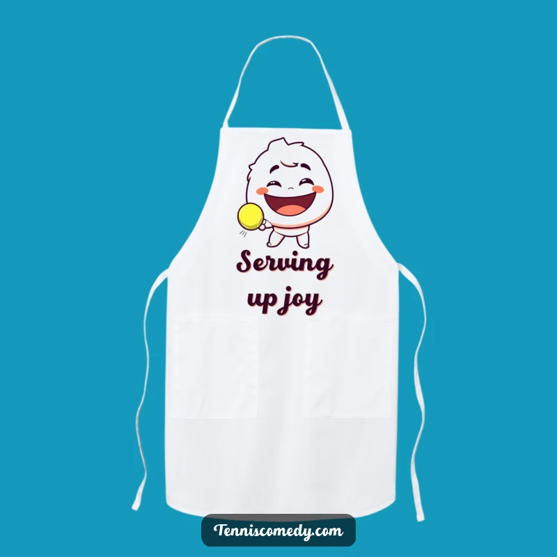 Funny Tennis Smirk Apron: Cook with a Playful Character Serving Up Fun and Flavor