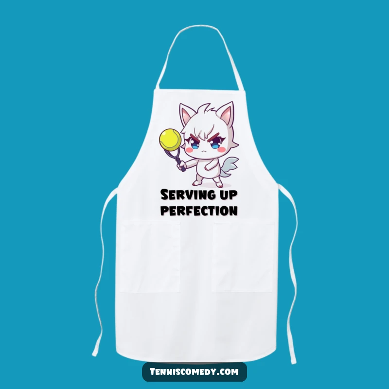 Funny Tennis Serve Apron: Determined Player with Flair - Kitchen Funny Gift for Tennis Cooks