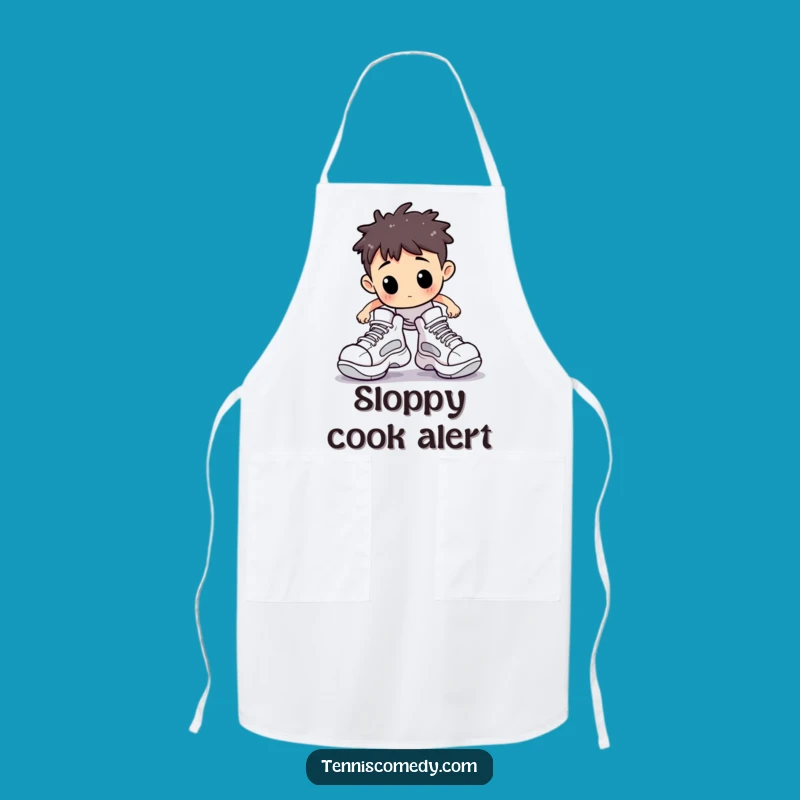 Funny Stumbling Tennis Apron: Cook with Comical Court Flair!