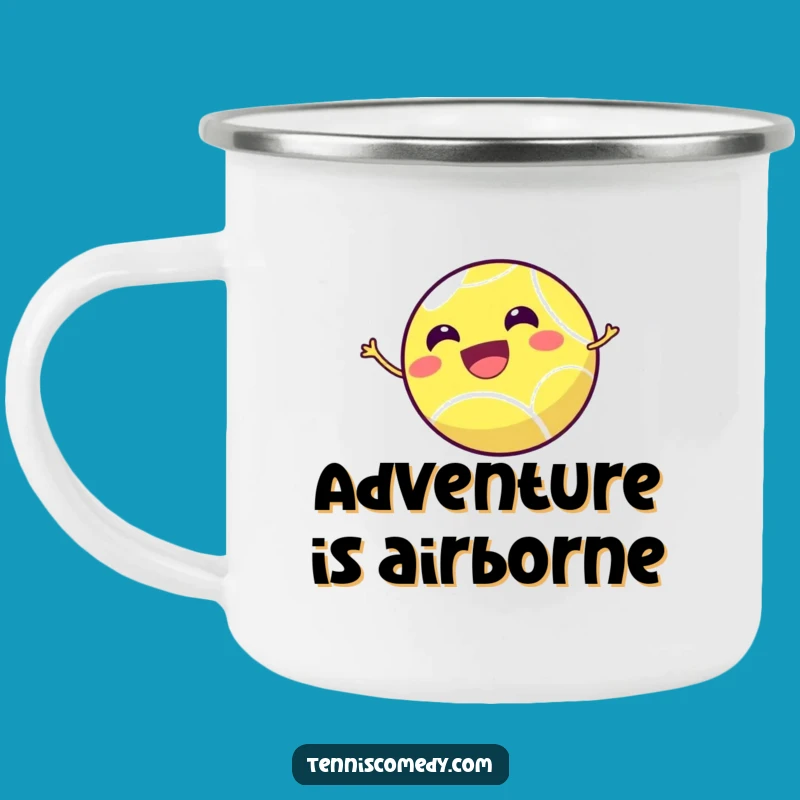 Funny Tennis Ball Camping Mug: Outdoor Ace, Great Sporty Gift!