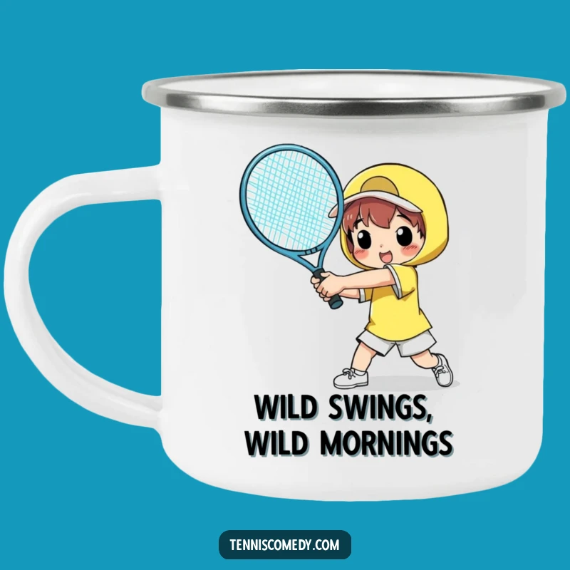 Funny Tennis Giant Racket Camping Mug - Campfire Laughs, Perfect Funny Gift