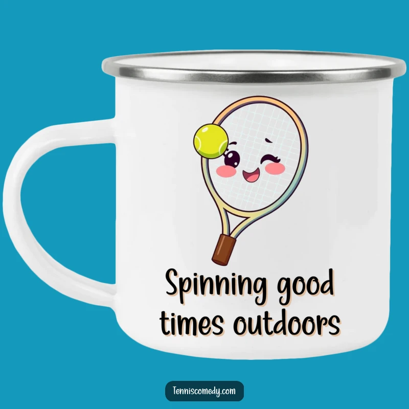 Funny Tennis Racket Camping Mug: Outdoor Ace, Great Sporty Gift!