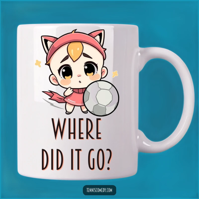 Funny Confused Tennis Ball Character Mug - Hilarious Reaction Gift