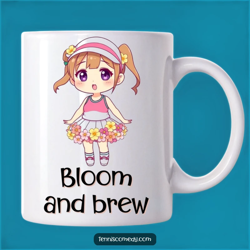 Funny Floral Tennis Skirt Mug: Whimsical Design, Perfect Gift for Gardeners