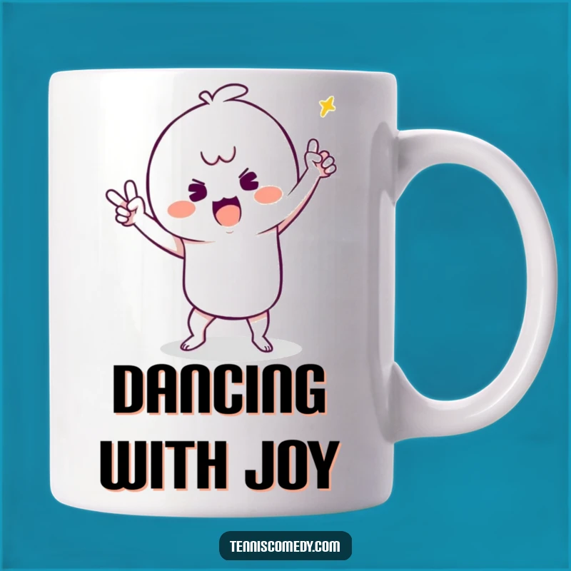 Funny Kawaii Tennis Dance Mug: Silly Victory Moves, Perfect Funny Gift