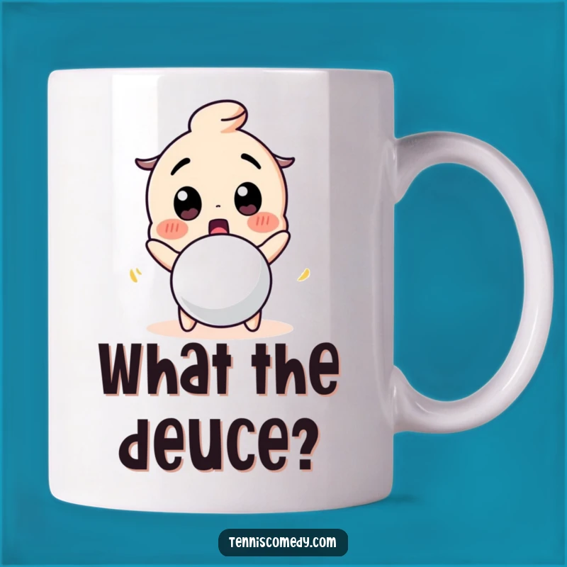 Funny Surprised Tennis Ball Character Mug - Hilarious Reaction Gift for Players