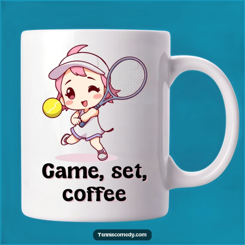 Funny Tennis Player Mug: Action Pose for a Hilarious Gift for Tennis Lovers