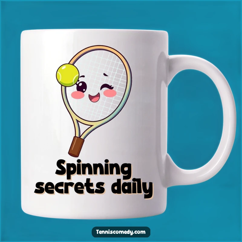 Funny Tennis Racket Mug: Winking Spinner, Perfect Gift for Tennis Pros!