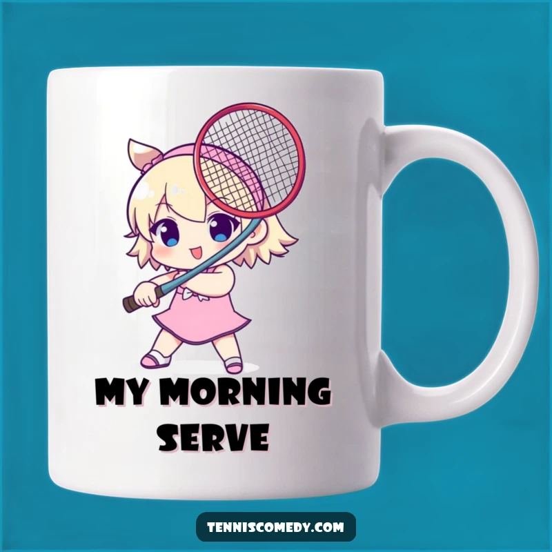 Funny Tennis Sword Character Mug - A Playful & Sarcastic Gift for Tennis Lovers