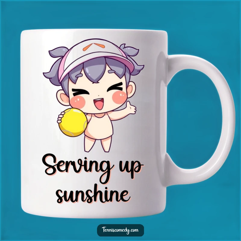 Funny Goofy Tennis Serve Mug - Winking Character Gift for Players