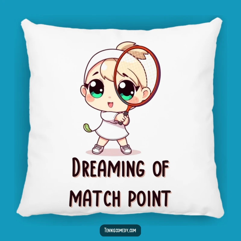 Funny Big Eyes Tennis Player Pillow A Comfy Sporty Accent