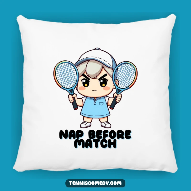 Funny Kawaii Tennis Pillow - Determined Racquet Cushion for Comfy Gift