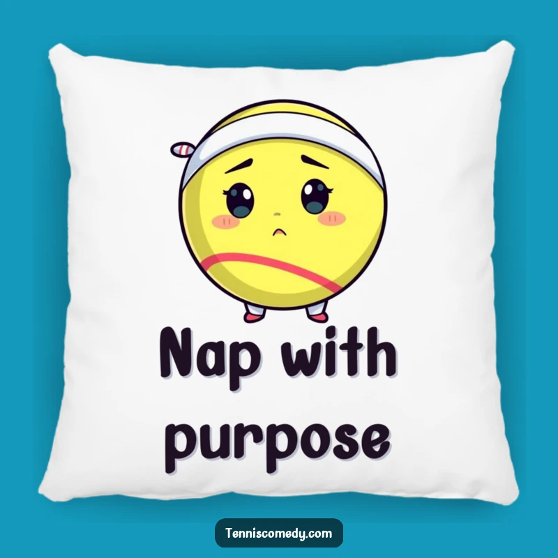 Funny Tennis Ball Pillow: Cozy Warrior, Soft & Determined Gift!
