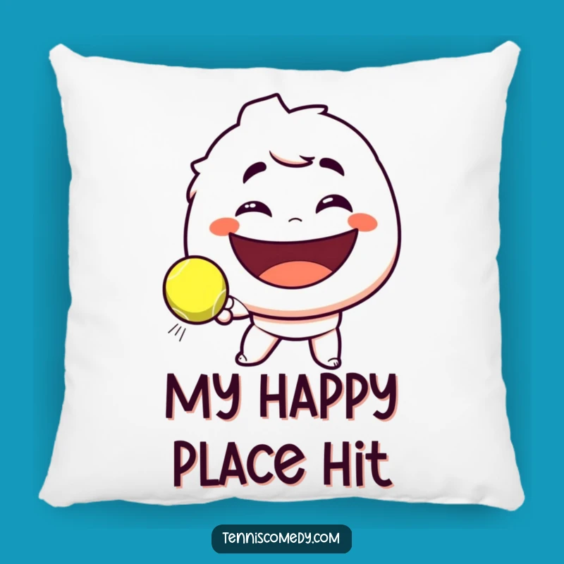 Funny Tennis Smirk Pillow: Cozy Up with Playful Character Serving Smiles and Comfort