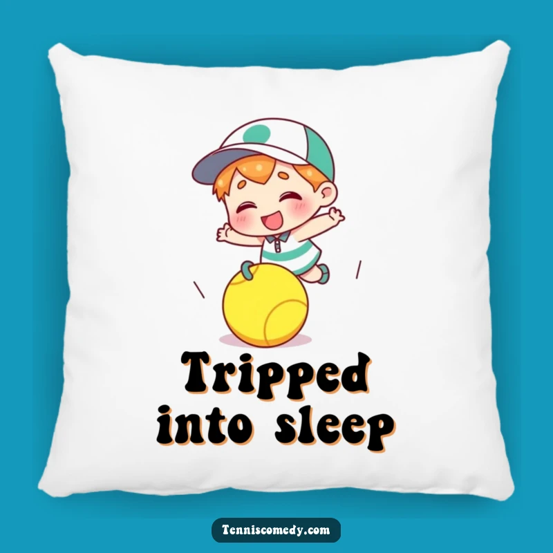 Funny Tripping Tennis Ball Pillow - Giggle Character Accent Decor Gift