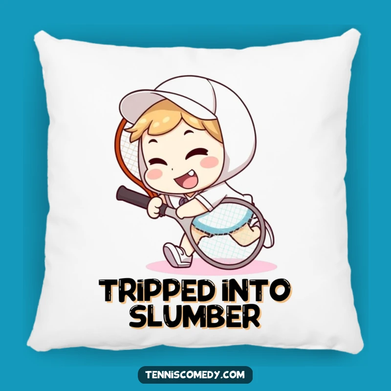 Funny Tennis Tripper Pillow: Goofy Smile for a Comfy, Hilarious Touch