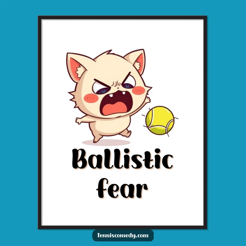 Funny Scared Tennis Digital Art: Instant Hilarious Reaction Decor!