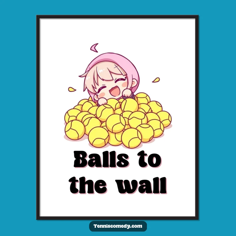 Funny Tennis Ball Tumble Digital Art - Instant Joy, Perfect Funny Gift