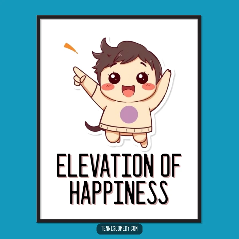 Funny Victory Jump Digital Art: Celebration Print, Hilarious Wall Decor