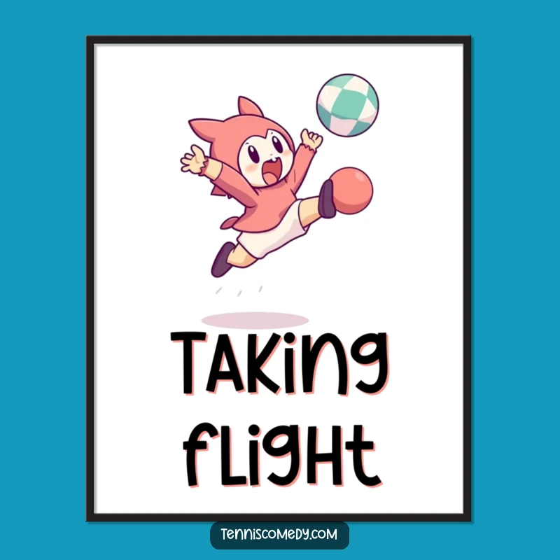 Funny Leaping Character Bouncing Ball Digital Art Energetic Decor