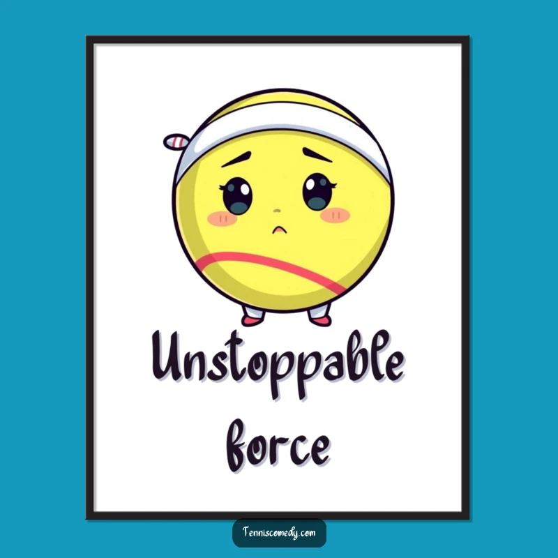 Funny Tennis Ball Digital Art: Determined Spirit, Instant Sporty Gift!