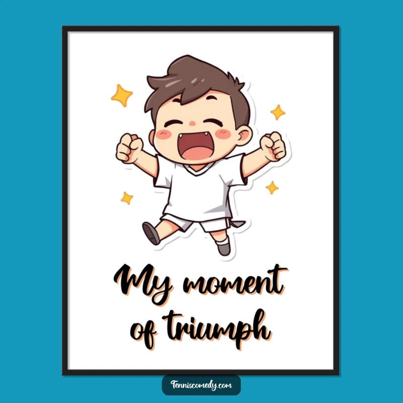 Funny Digital Art: Cheerful Character's Victory Score