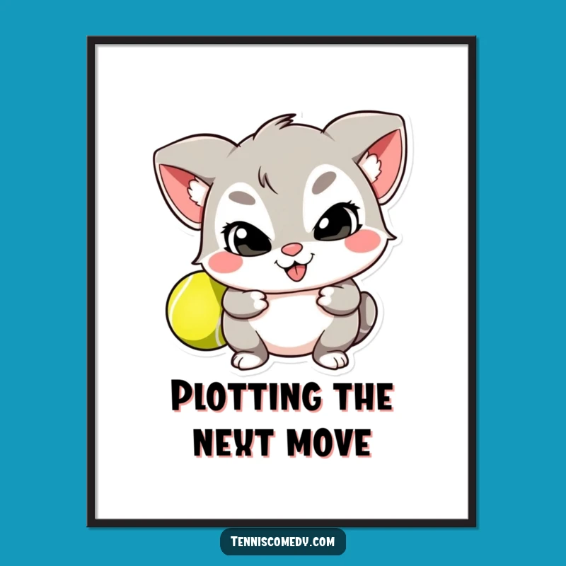 Funny Digital Art: Mischievous Character's Secret Tennis Ball Scene