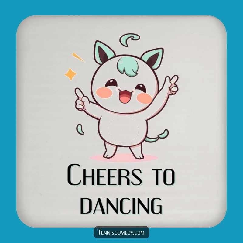 Funny Celebration Dance Coaster: Kawaii Victory Style - Humorous Table Protection!