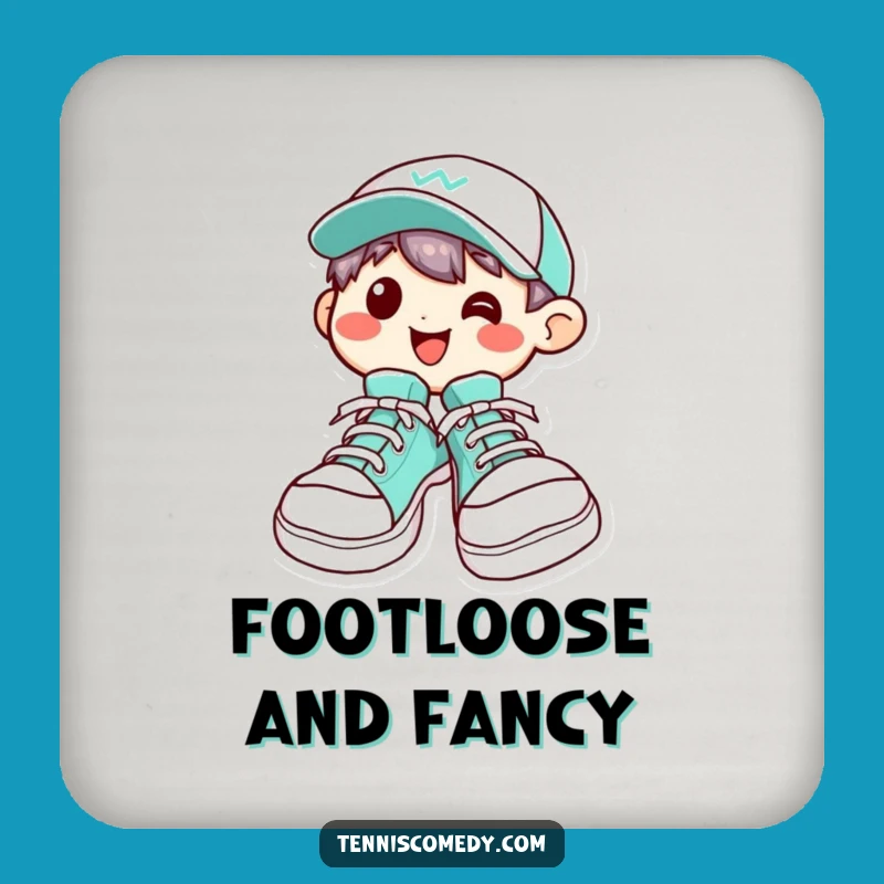 Funny Kawaii Shoe Character Coaster: Grin Style - Humorous Table Protection!