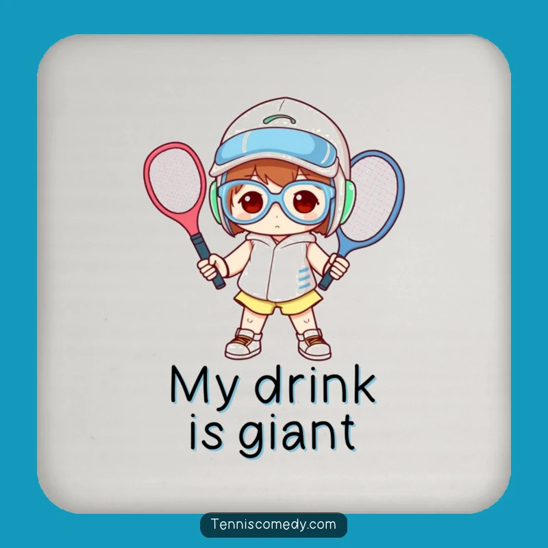 Funny Oversized Tennis Gear Coaster: Athlete Pose Drink Protector, Gift