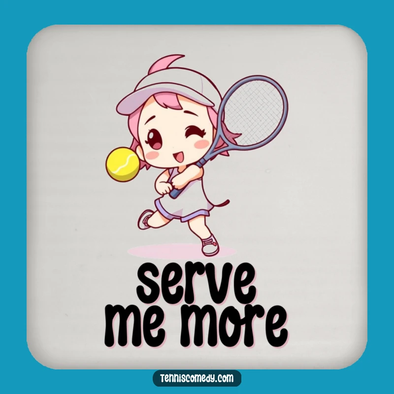 Funny Tennis Player Coaster: Action Pose for Humorous Surface Protection