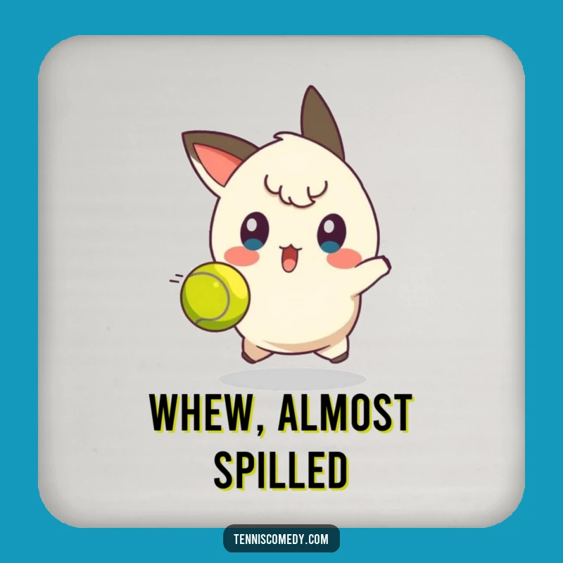 Funny Tennis Dodge Coaster: Surprised Face for Humorous Surface Protection