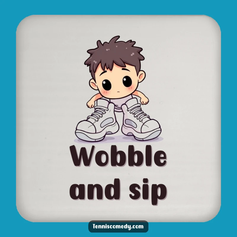 Funny Stumbling Tennis Coaster: Protect Surfaces with Comical Court Style!