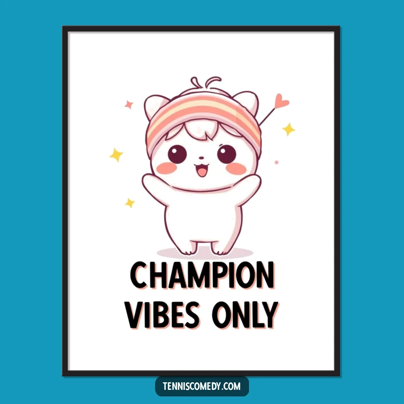Funny Kawaii Sweatband Art Print - Celebrating Character Decor