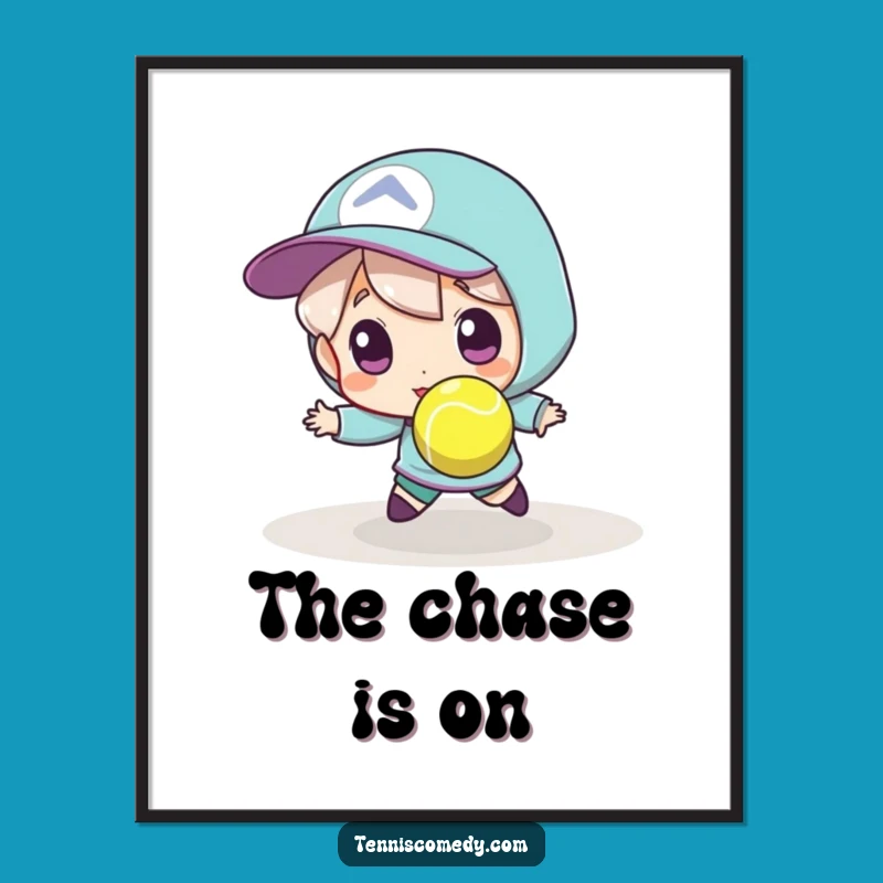 Funny Tennis Action Poster: Dynamic Art, Hilarious Gift for Court Enthusiasts