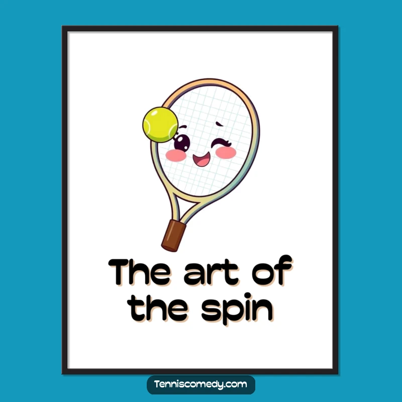 Funny Tennis Racket Poster: Witty Spin, Energetic Wall Art Gift!