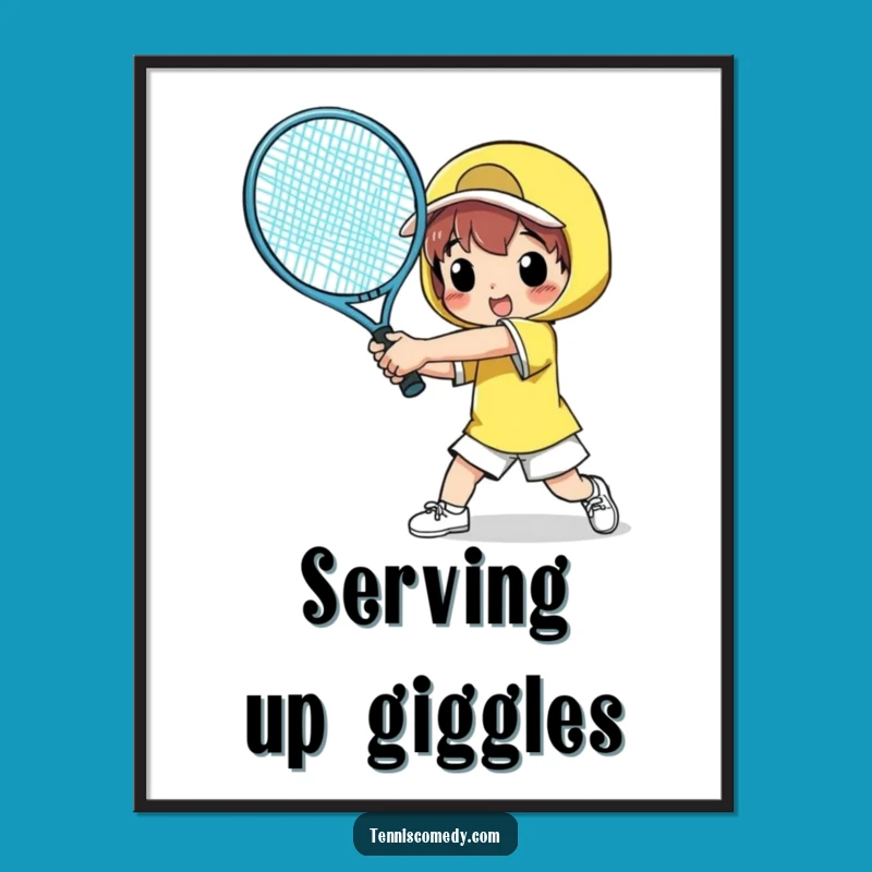 Funny Tennis Giant Racket Poster - Hilarious Wall Art, Perfect Funny Gift