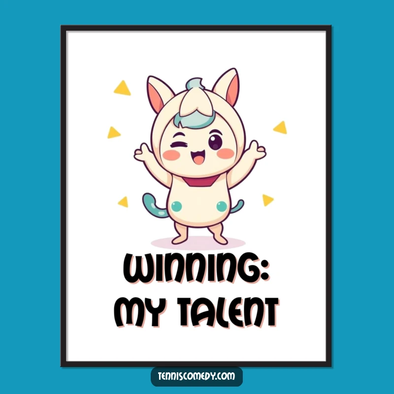 Funny Kawaii Victory Dance Poster - Adorable & Hilarious Wall Art!