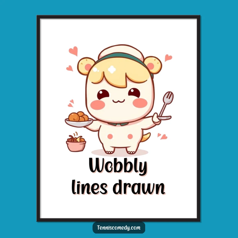 Funny Wobbly Service Poster: Kawaii Motion Art - Humorous Wall Decor Gift!