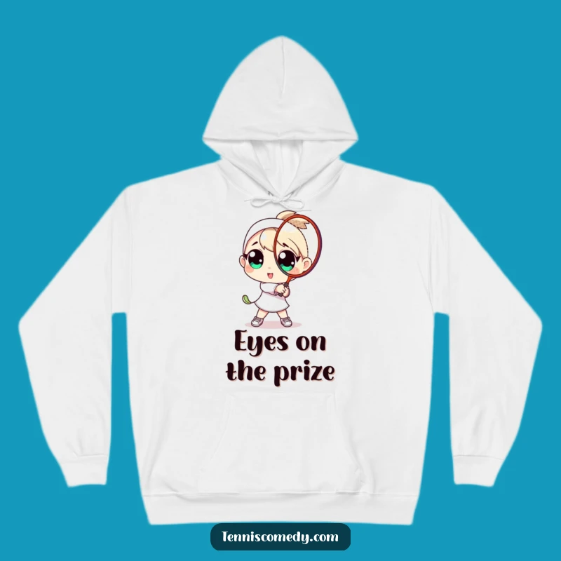 Funny Big Eyes Tennis Player Hoodie A Cozy Sporty Gift