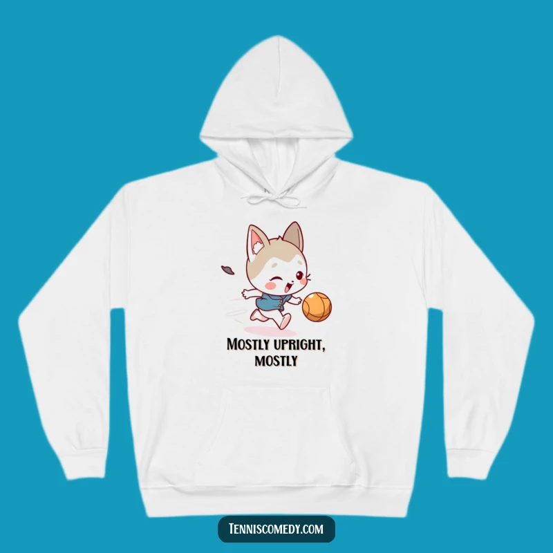 Funny Cute Character Tripping Hoodie - Cozy & Comical Ball Chase Wear