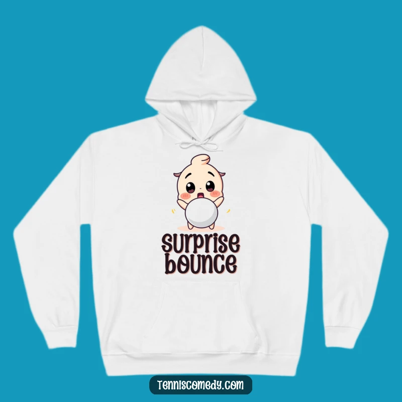 Funny Surprised Tennis Ball Character Hoodie - Cozy Shock-Absorbing Humor