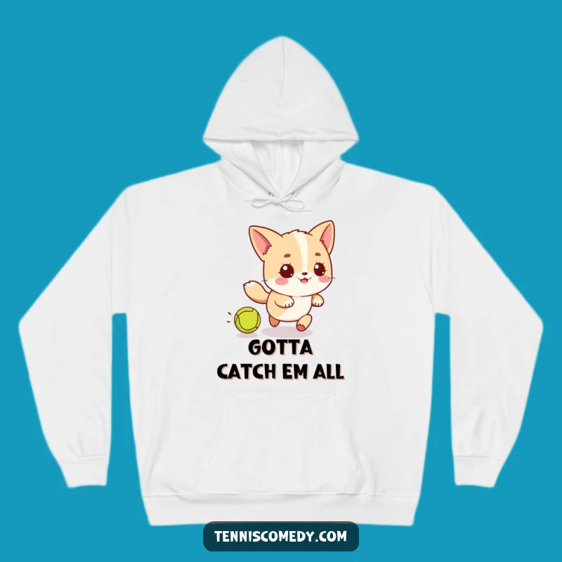 Funny Kawaii Tennis Pursuit Hoodie: Cozy Gift for Playful Spirits