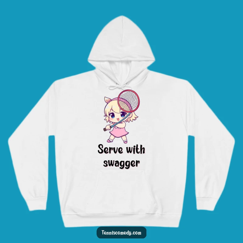 Funny Tennis Sword Character Hoodie - Cozy & Playful Warmth for Tennis Fanatics