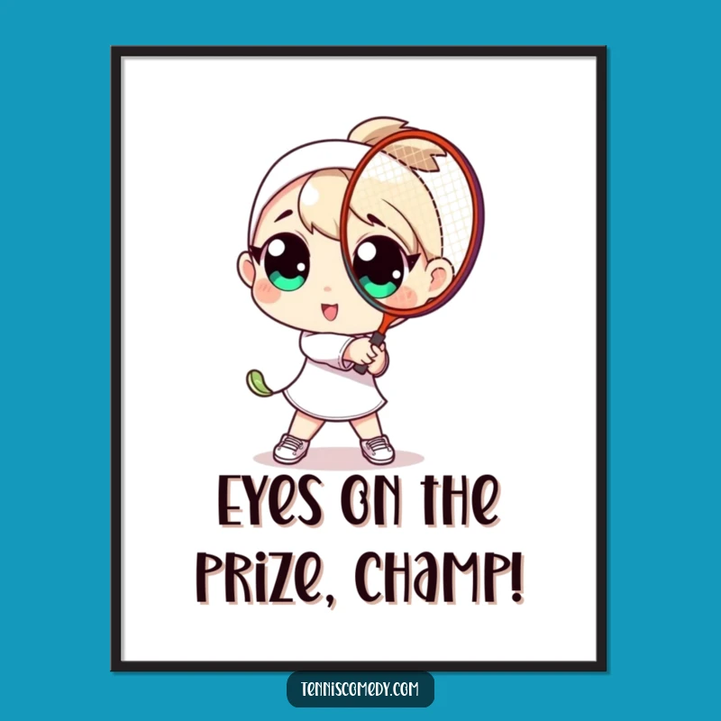 Funny Free Printable Wall Art: Goofy Tennis Player - Quirky Downloadable Decor