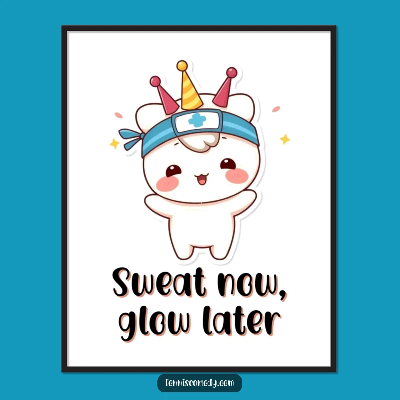 Funny Free Printable Wall Art: Celebrating Kawaii Tennis Ace Downloadable Decor