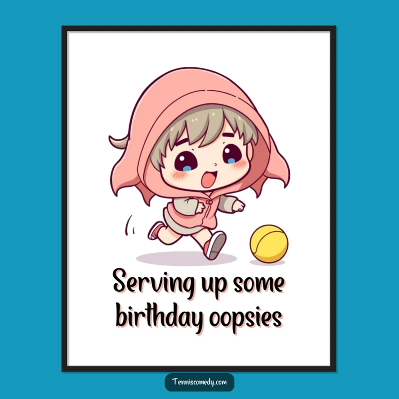 Funny Free Printable Wall Art: Tripping Tennis Ball Character - Hilarious Downloadable Home Decor!